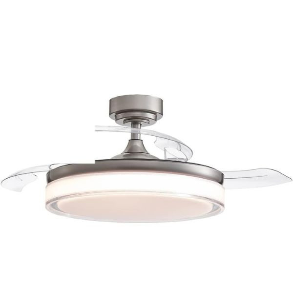 Ventilador LED con aspas plegables Oroel Níquel CCT (45W) D