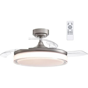 Ventilador LED com lâminas dobráveis Oroel Níquel CCT (45W) H