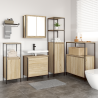 Set de muebles de baño 5 pzas madera de ingeniería roble Sonoma 1