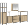 Set de muebles de baño 5 pzas madera de ingeniería roble Sonoma 2