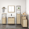 Set de muebles de baño 5 pzas madera de ingeniería roble Sonoma 4
