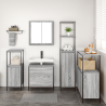 Set de muebles de baño 5 pzas madera de ingeniería gris Sonoma 4
