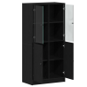 Highboard  com portas em Carvalho Preto 68x37x142 cm em Madeira de Engenharia 5