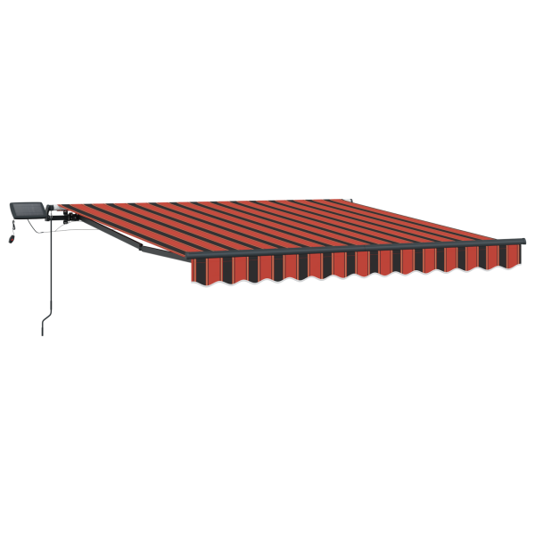 Toldo Retráctil Manual con LED Naranja y Marrón 300x250 cm M 4
