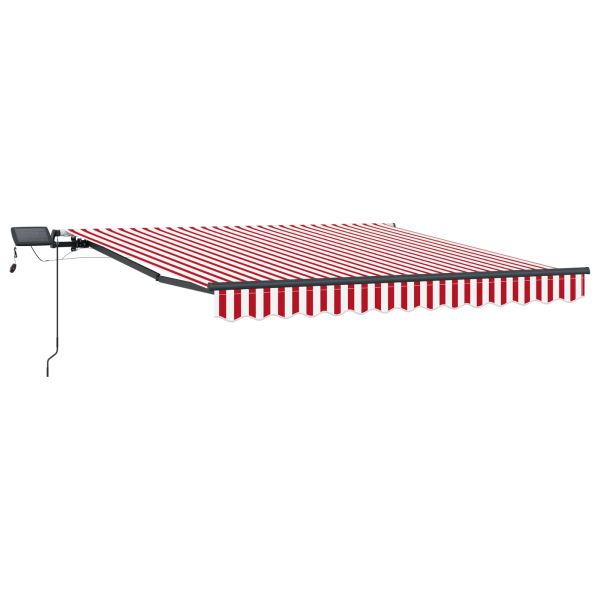 Toldo Retrátil Manual com LED Vermelho e Branco 300x250 cm M 4