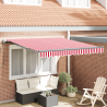Toldo Retráctil Automático Rojo y Blanco 300x250 cm 1
