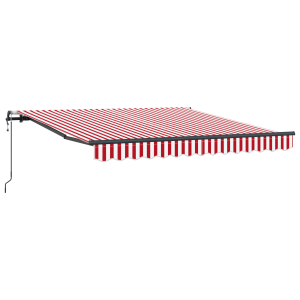 Toldo Retráctil Automático Rojo y Blanco 300x250 cm H