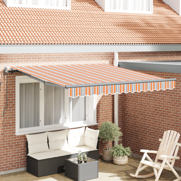 Toldo Retráctil Automático Multicolor Rayas 300x250 cm D