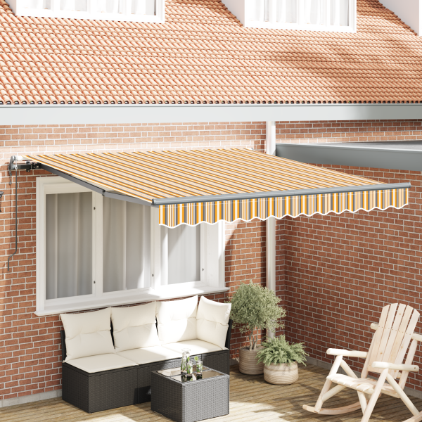 Toldo Retráctil Automático a Rayas Multicolor 300x250 cm D