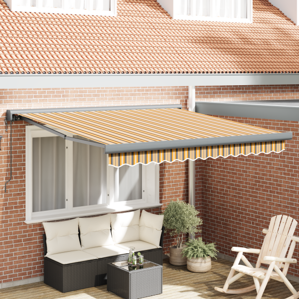 Toldo Retráctil Automático Multicolor Rayado 300x250 cm D