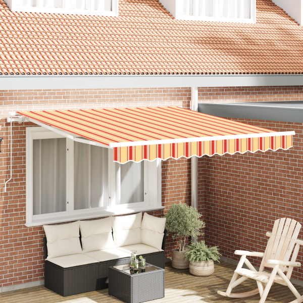 Toldo manual retráctil Amarillo y Naranja 350x250 cm D