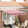 Toldo Retrátil Automático Listras Vermelhas e Brancas 350x250 cm 1