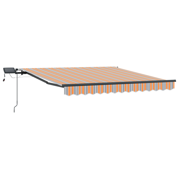 Toldo Retráctil Manual con Raya Multicolor LED 350x250 cm M 4
