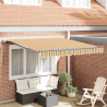 Toldo Retrátil Automático Listrado Multicolorido 350 x 250 cm 1