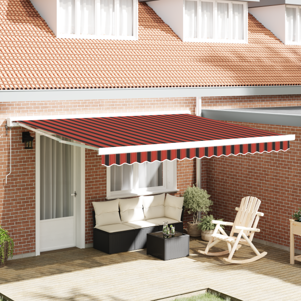 Toldo Retráctil Automático Naranja y Marrón 400x300 cm D