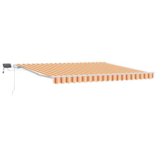 Toldo retráctil manual con LED Amarillo y Naranja 400x300 cm M 2