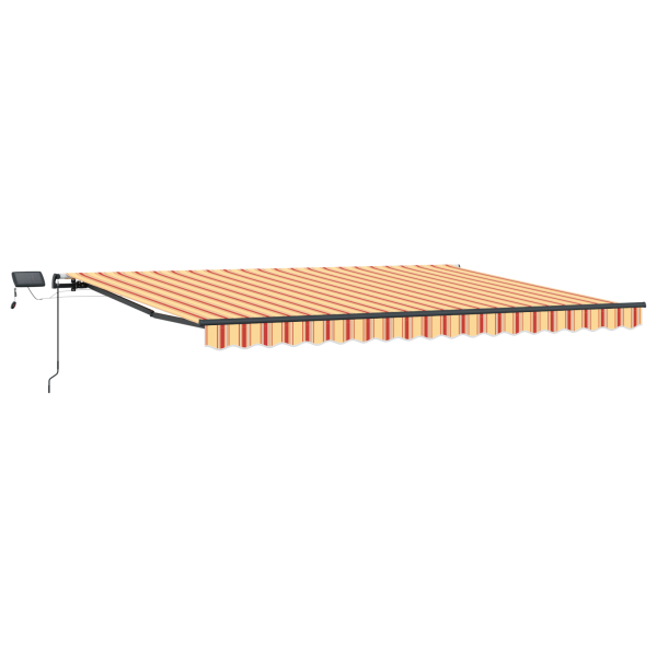 Toldo Retrátil Manual com LED Amarelo e Laranja 400x300 cm M 4