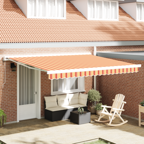 Toldo Retráctil Automático Amarillo y Naranja 400x300 cm D