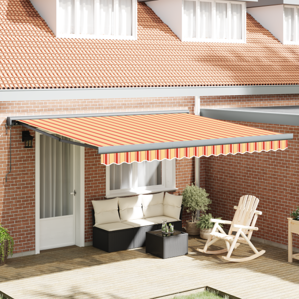 Toldo Retráctil Automático Amarillo y Naranja 400x300 cm D