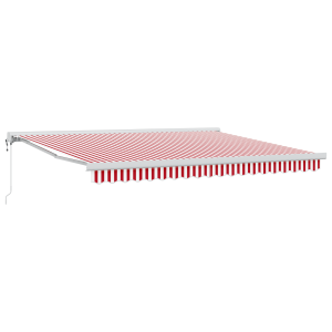 Toldo Retráctil Automático Rayas Rojas y Blancas 400x300 cm H