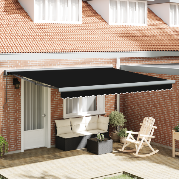 Toldo Retráctil Automático Negro 400x300 cm D
