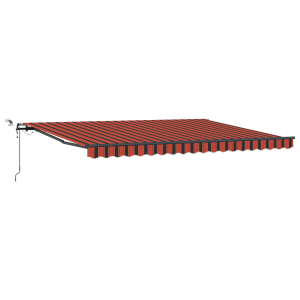 Toldo Retrátil Automático com LED em Laranja e Castanho. 450x300 cm M 2