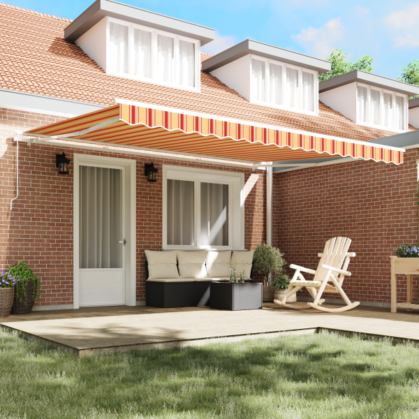 Toldo Retrátil Amarelo e Laranja 450x300 cm M 3