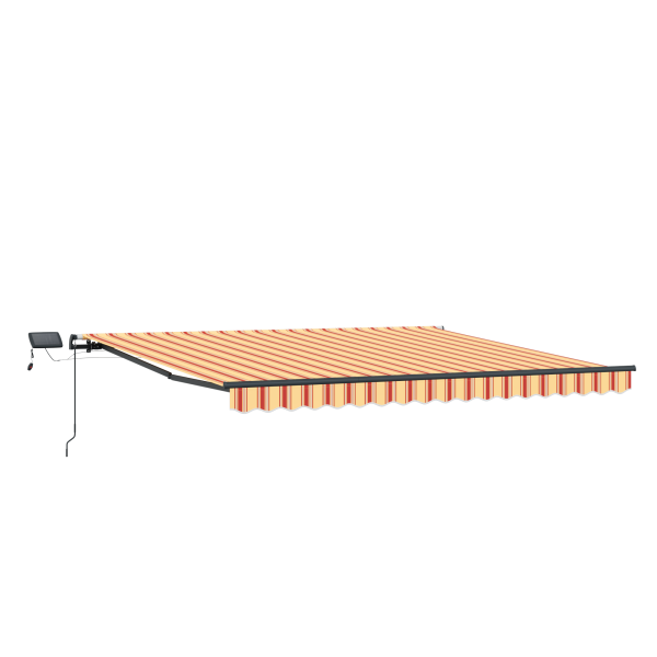 Toldo Retráctil Manual con LED Amarillo y Naranja 450x350 cm M 4