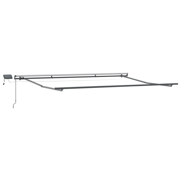 Toldo retrátil manual com LED em listras vermelha e branca 450x350 cm M 3
