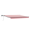 Toldo retrátil manual com LED em listras vermelha e branca 450x350 cm 4