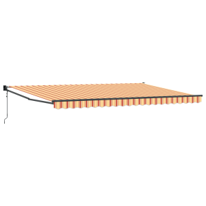 Toldo Retráctil Automático Crema y Naranja 500x300 cm H