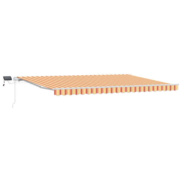 Toldo Retráctil Manual con LED Amarillo y Naranja 500x350 cm M 2