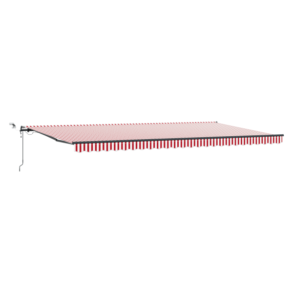Toldo Retráctil Automático con LED Rayas Rojas y Blancas 600x300 cm M 2
