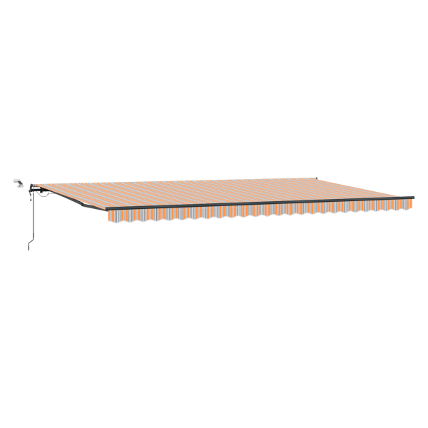 Toldo retráctil automático con rayas multicolores LED 600x300 cm M 2