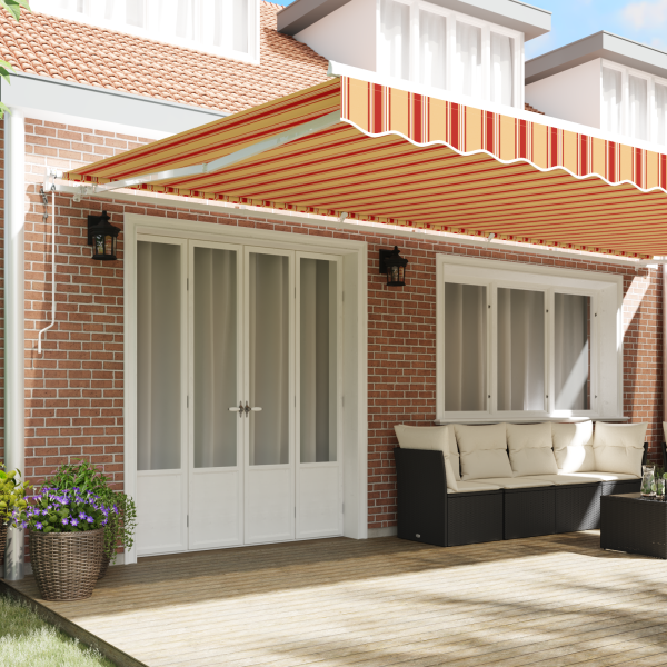 Toldo Retrátil Amarelo e laranja 600 × 350 cm amarelo e laranja M 3