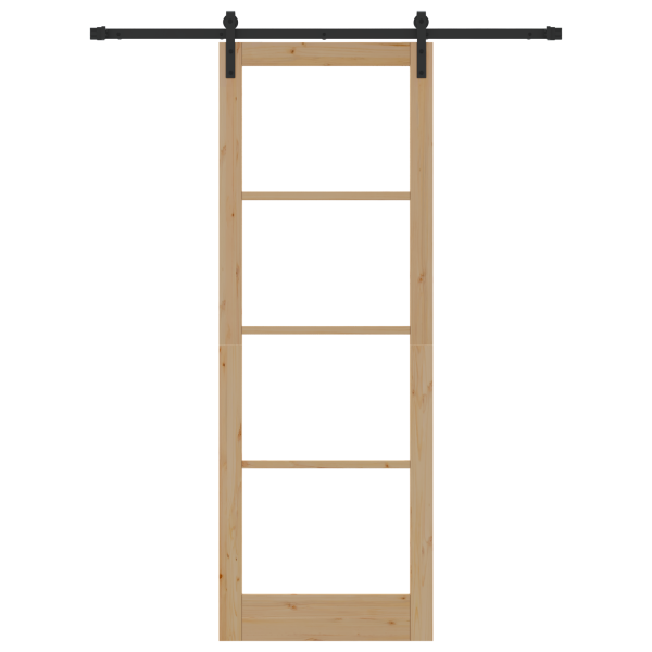 Puerta Deslizante  con Juego de Hardware 'ORKDAL'Madera Sólida y Vidrio M 4