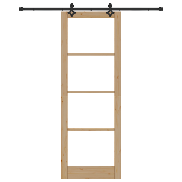 Puerta Deslizante  con Juego de Hardware ORKDAL de Madera Maciza y Vidrio M 4