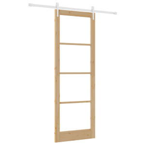 Puerta Deslizante con Juego de Herrajes 83x232 cm Madera Sólida de Pino H