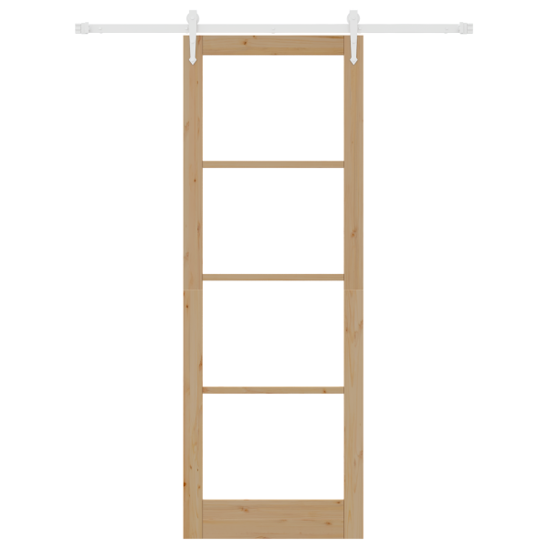 Conjunto de porta deslizante  com ferragens 83x232 cm madeira sólida de pinho M 4