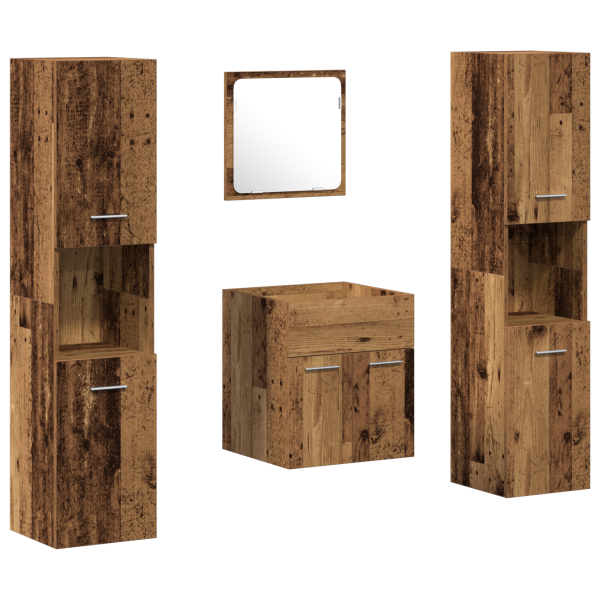 Conjunto de Muebles de Baño de 4 Piezas - Madera Vieja M 2