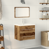 Mueble de Lavabo para Baño con lavabo integrado Madera envejecida Madera engineered 1