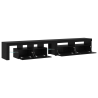 Gabinetes de TV 2 pcs com Luzes LED Carvalho Preto Madeira Ingenheirada 5