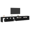 Muebles para TV  3 pcs con luces LED Roble Negro Madera elaborada 3
