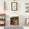 Juego de muebles de baño 2 piezas madera ingeniería envejecida 4