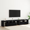 Cabinets de TV  2 pcs con luces LED roble negro madera 1