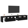 Cabinets de TV  2 pcs con luces LED roble negro madera 3