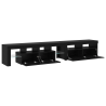 Cabinets de TV  2 pcs con luces LED roble negro madera 5