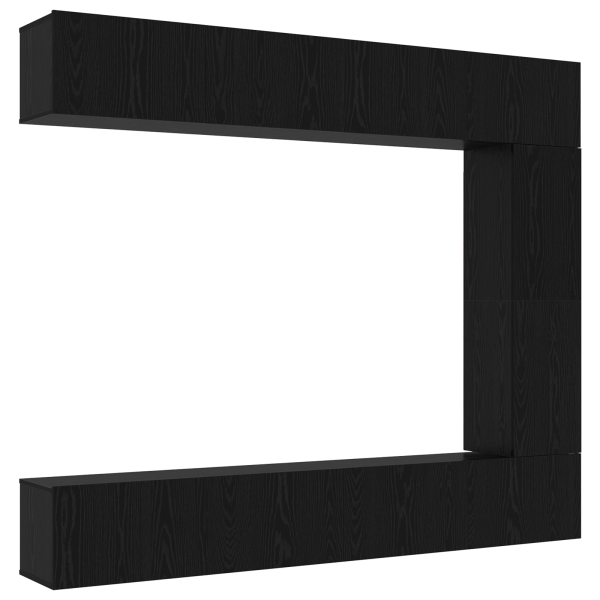 Juego de mueble para TV de 5 piezas montado en la pared de roble negro M 2
