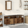 Mueble de lavabo de baño con lavabo incorporado de madera vieja 1