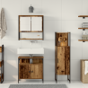 Conjunto de Muebles de Baño de 3 Piezas Madera Vieja Madera Maciza 4